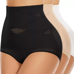 Womens Tummy Control Knickers High Waist Shaper Underwear Panties Slimming - Picture 1 of 19