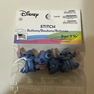 Stitch Disney Licensed Jesse James Dress It Up Shank Back Craft Buttons Hairbow - Picture 1 of 4