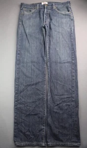 Men's 2010 Levi's Button Fly 501 Jeans Straight Dark Distressed Size 34x34 - Picture 1 of 12