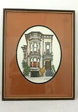 Debbie Patrick Vintage Lithograph Print Victorian House San Francisco CA Signed