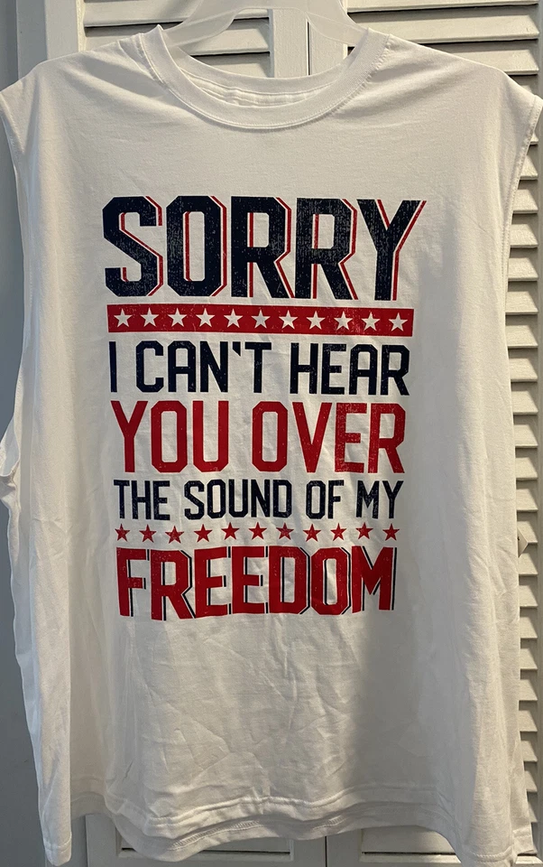 Camiseta sin mangas Way to Celebrate blanca azul roja PATRIÓTICA. XL (46-48) NUEVO CON ETIQUETAS Foto 1 de 1