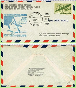 FAM 5 F5-155 Pan AM July 6 1946 New York NY to San Juan PR - Picture 1 of 1