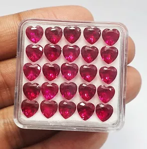 Lotto 10 pezzi impeccabili sangue rosso rubino Mozambico forma cuore calibrato gemma sfusa 6 mm - Foto 1 di 13