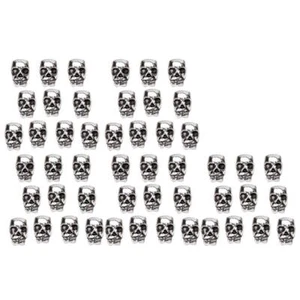 50pcs Wholesale Tibetan Silver Skull Spacer Beads for Jewelry Making 12mm - Picture 1 of 7