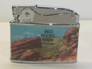 Flat Advertising Lighter Red Rocks Park Colorado Made In Japan - Picture 1 of 3