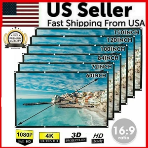 Portable Foldable Projector Screen 16:9 HD Outdoor Home Cinema Theater 3D Movie - Bild 1 von 18