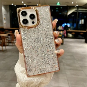Bling Glitzer für iPhone 15 Pro Max 14 13 12 11 Beschichtung Hybrid TPU Hülle Cover - Bild 1 von 21