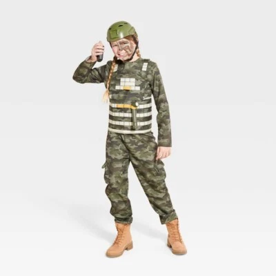 Niños Soldado del Ejército Halloween Disfraz Mono con Accesorios 6-7 Pequeño #1763 Foto 1 de 4