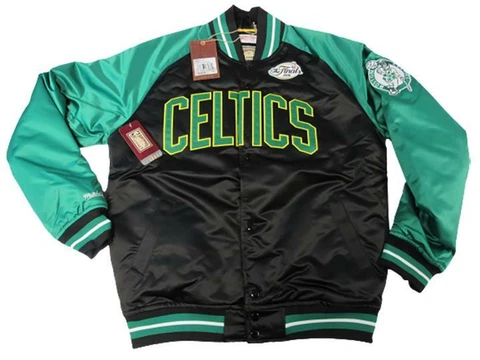 2008 NBA Finals Boston Celtics Mens Mitchell & Ness Thick Satin Jacket Coat $150 Cover