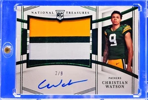🔵 2022 National Treasures CHRISTIAN WATSON Rookie Patch Auto RPA SSP Emerald /9 - Picture 1 of 3
