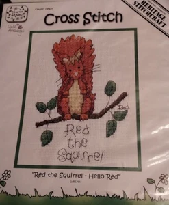 HERITAGE STITCHCRAFT ROTES EICHHÖRNCHEN KREUZSTICHKARTE, NOS - Bild 1 von 1
