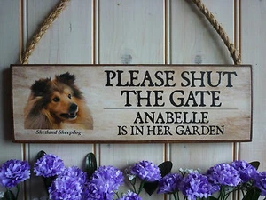 SHETLAND SCHÄFERHUND SCHILD TOR SCHILD GARTENSCHILD SHETLAND SCHÄFERHUND GESCHENK HUND - Bild 1 von 19