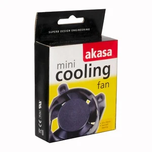 Akasa 25mm Black Fan, Mini DC Axial Fan, Case Fan Long Life Bearing, AK-189BK-2B - Picture 1 of 4