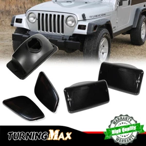 For Jeep 1997-2006 Wrangler TJ Smoked Bumper Signal Fender Side Marker Light Kit - Picture 1 of 10