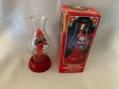 Antigo Mini Castiçal “Lâmpada Furacão” Natal Papai Noel Country Classics - Imagem 1 de 4