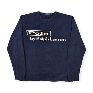 Jersey Polo Ralph Lauren Spellout Logo Tejido Azul Para Hombre XL - Imagen 1 de 8