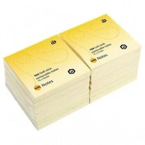12x MARBIG Self Stick Sticky Removable Notes 75x75mm Writable Yellow Pad 1810305 - Picture 1 of 3