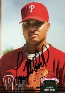 1992 Topps Stadium Club LARRY MITCHELL Signed Card autograph AUTO PHILLIES - Picture 1 of 1