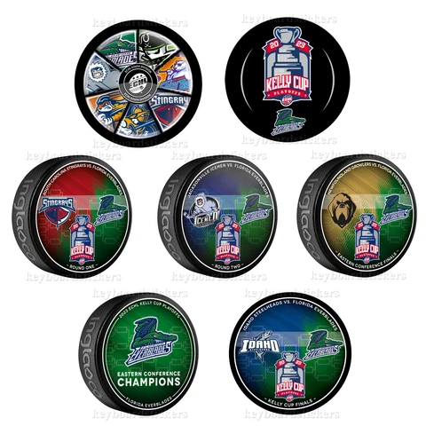 2023 ECHL Kelly Cup Finals Florida Everblades 7 Hockey Puck PKG - Round 1, 2, 3 Cover