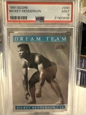 1991 Score Rickey Henderson Dream Team PSA 9 Oakland Athletics A's #890