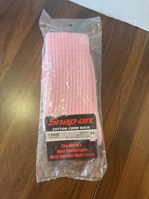 Snap-On Tools Pink Crew Socks~ Medium ~ Made in USA ~ Cotton Blend ~ Unisex Size - Image 1 of 4