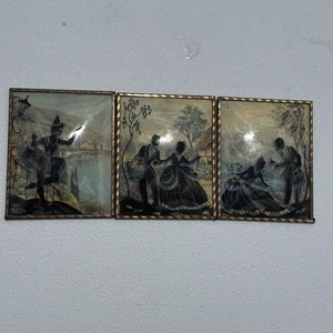 3 imágenes de silueta inversa de vidrio convexo burbuja de colección escena victoriana - Imagen 1 de 7