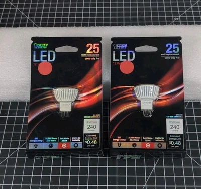 ¡Lote de 2! Bombilla LED Mini 2 Pines 4w 25w BPMR11/LED, Feit Eléctrica No Dim GU4 Foto 1 de 4