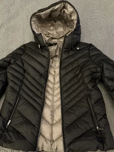 Michael Kors Lightweight Packable Hooded Jacket BLACK SizeM - Picture 1 of 9
