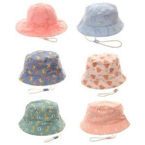 Sombrero para el sol para niños cubo de vacaciones cordón algodón divertidos diseños de animales niñas niños - Imagen 1 de 29