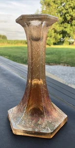 Antique Marigold Carnival Glass Jeanette Candlestick Holder 7" Replacement - Imagen 1 de 7
