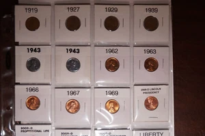 FRÜHE LINCOLN CENT UND 5 VERSCHIEDENE MEDAILLEN 20 KURSMÜNZENSATZ - Bild 1 von 4
