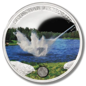 2012 Seymchan Meteorite Genuine Embedded Fragment Mint Tin - Picture 1 of 9