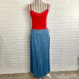Maxi Falda Denim Azul Vintage TY Original Talla 8 Falda Jean Recta Tobillo - Imagen 1 de 7