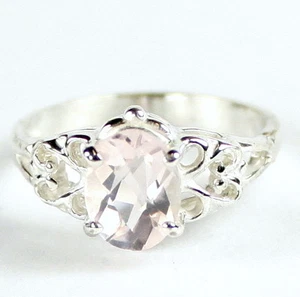 Rose Quartz, 925 Sterling Silver Ladies Ring, SR302-Handmade - Picture 1 of 5