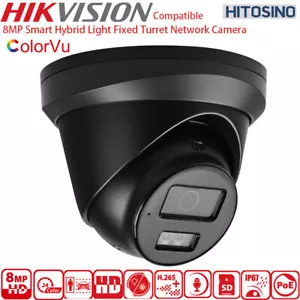 Hikvision kompatible ColorVu 8MP IP Kamera 4K Smart Dual Light Mikrofon schwarz - Bild 1 von 10