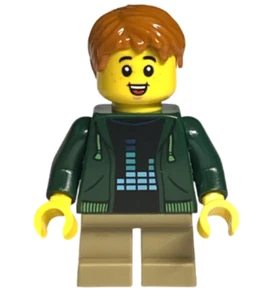 Lego Child 40574 Boy Dark Green Hoodie Orange Hair LEGO Brand Store Minifigure - Picture 1 of 2