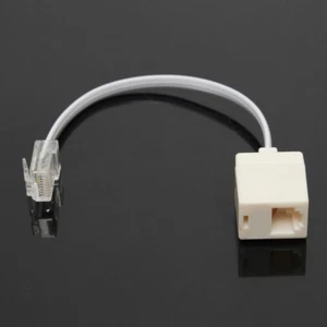 Câble téléphone convertisseur adaptateur F/M mâle RJ11 6P4C femelle vers Ethernet RJ45 8P8C - Photo 1/4