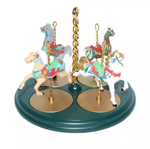 Vtg Hallmark Merry Go Round Carousel Ornament Removable Horses w/ Base 1989 - Picture 1 of 8