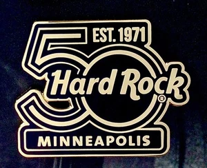 2021 HARD ROCK CAFE MINNEAPOLIS 50TH ANNIVERSARY BLACK & GOLD LOGO PIN - Picture 1 of 1