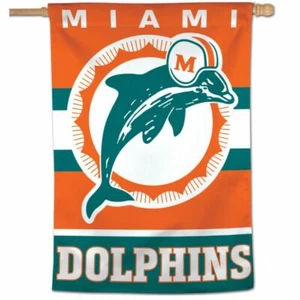 MIAMI DOLPHINS CLASSIC LOGO 28"X40" HOUSE FLAG BANNER WEATHER RESISTANT - Picture 1 of 1