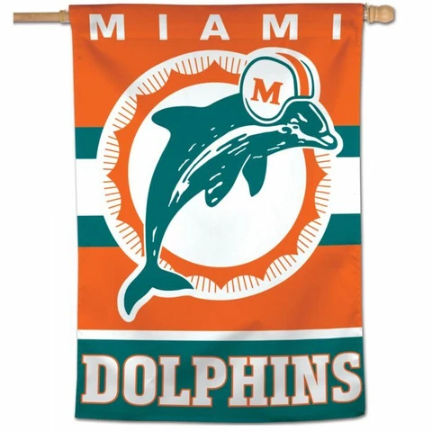 MIAMI DOLPHINS CLASSIC LOGO 28"X40" HOUSE FLAG BANNER WEATHER RESISTANT Cover