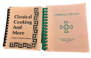 Vintage Old Spiral Cookbooks, Recipes Church Episcopal Fundraiser Beige - Picture 1 of 15
