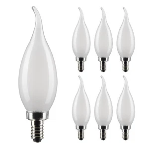 6 Pack Chandelier LED 4W 40W 120V CA11 Candelabra E12 Frosted 2700K Warm White - Picture 1 of 5