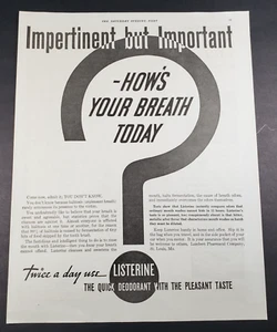 Anuncio impreso Listerine Mouth Wash Question How's Your Breathe Today 1932 - Imagen 1 de 1