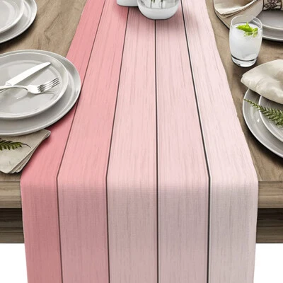 Stripe-Print Farmhouse Table Runners Rustic Teal Table Runner for Kitchen Dinin∂ - Image 1 of 4