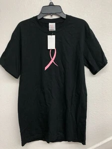 Share The Care Women's Pink Ribbon Cancer SSleeve T-Shirt Black Different Size - Picture 1 of 4