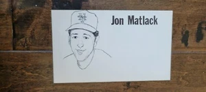 1975 MENGLER 3X5 ART SKETCH CARD JON MATLACK NEW YORK METS TEXAS RANGERS - Picture 1 of 1