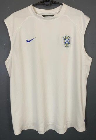 MENS NIKE BRAZIL BRASIL NATIONAL SLEEVELESS FOOTBALL SOCCER SHIRT JERSEY SIZE XL Cover