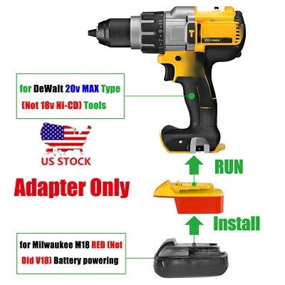 1 Adapter for Milwaukee M18 Battery to Power for DEWALT 20V MAX XR Tools
