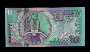 SURINAME( 1 ) BANK NOTE  10 GULDEN  1 . 1 . 2000  P  147  UNCIRCULATED - Picture 1 of 2